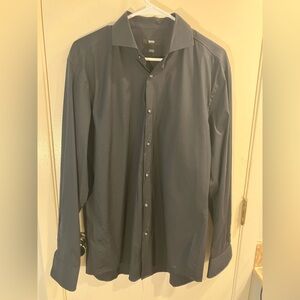 Boss Men’s Slim Fit Stretch Black Button Up Size 41/16